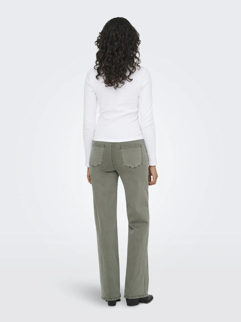 ONLVAL L/S O-NECK TOP JRS, Bright White