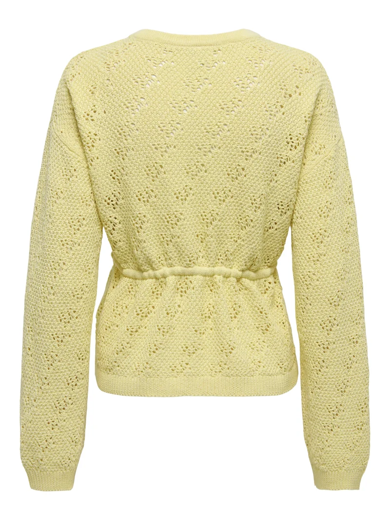 ONLELKE LIFE LS CARDIGAN CC KNT, Sunlight/SIlver Heart Button