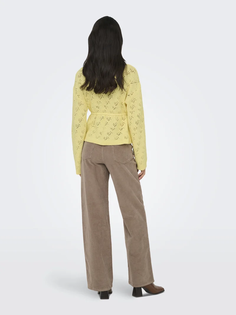 ONLELKE LIFE LS CARDIGAN CC KNT, Sunlight/SIlver Heart Button