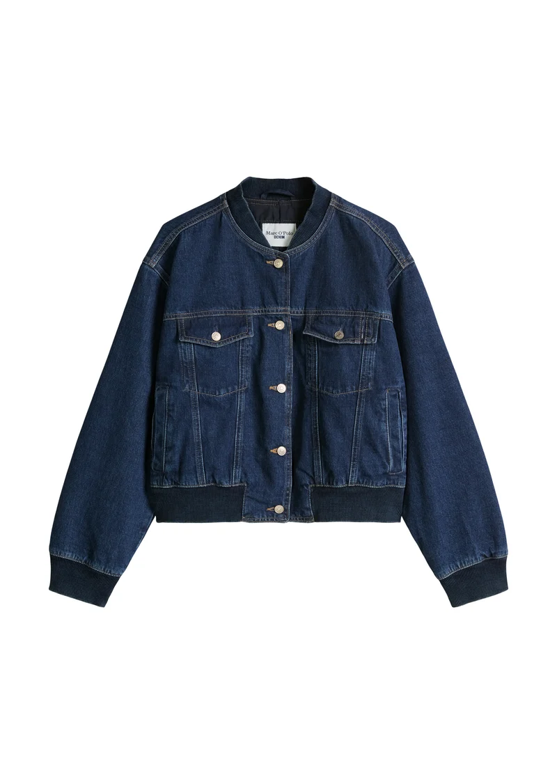 Denim Outdoor Jackets, Bomber Fit, Dark Blue_Multi_46