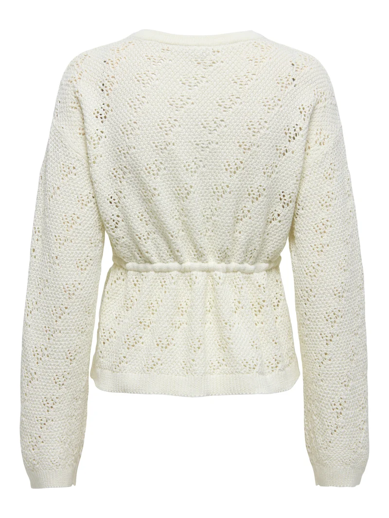 ONLELKE LIFE LS CARDIGAN CC KNT, Birch/SIlver Heart Button
