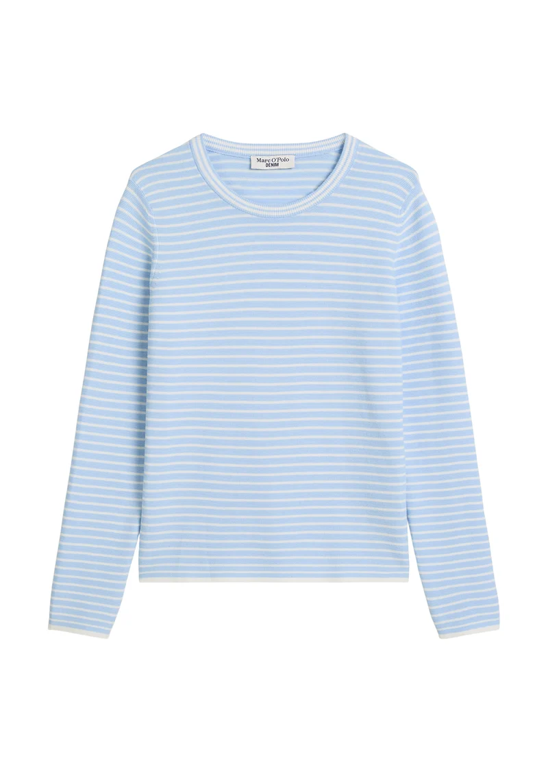Knit Pullover, Longsleeve, Round Ne, Light Blue_Multi_01