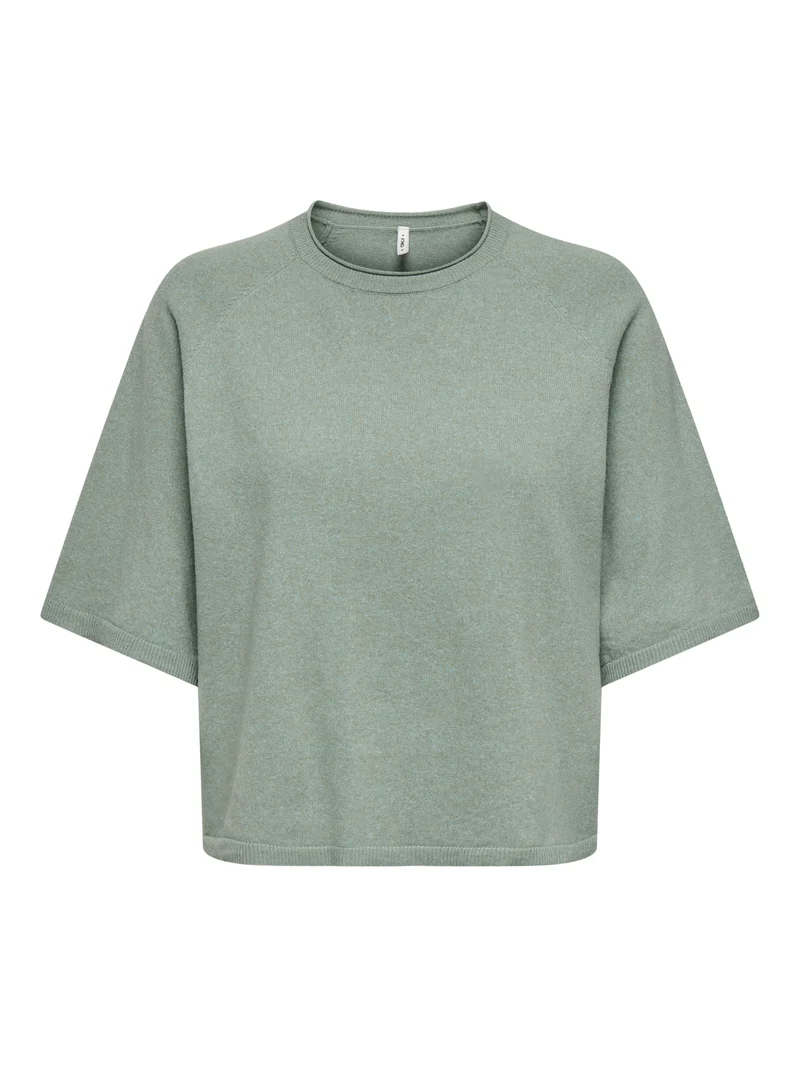 ONLLOYAL 2/4 O-NECK KNT NOOS, Chinois Green/Melange