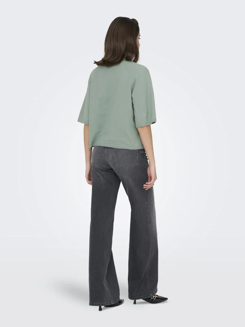 ONLLOYAL 2/4 O-NECK KNT NOOS, Chinois Green/Melange