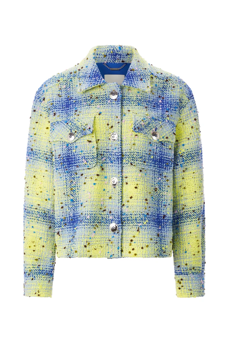 Oversized Check Shirt Jacket, open air