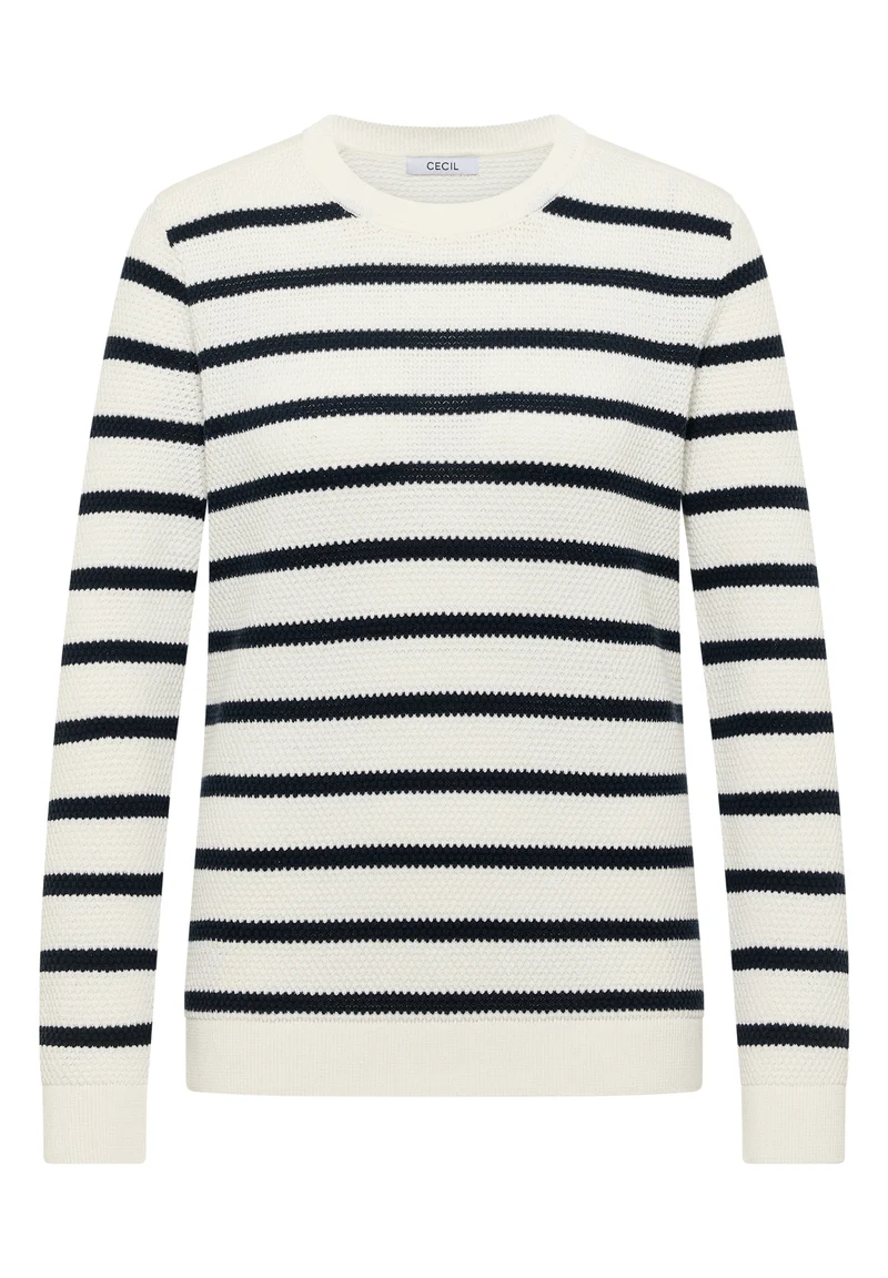 TOS_Structure stripe Roundneck, universal blue