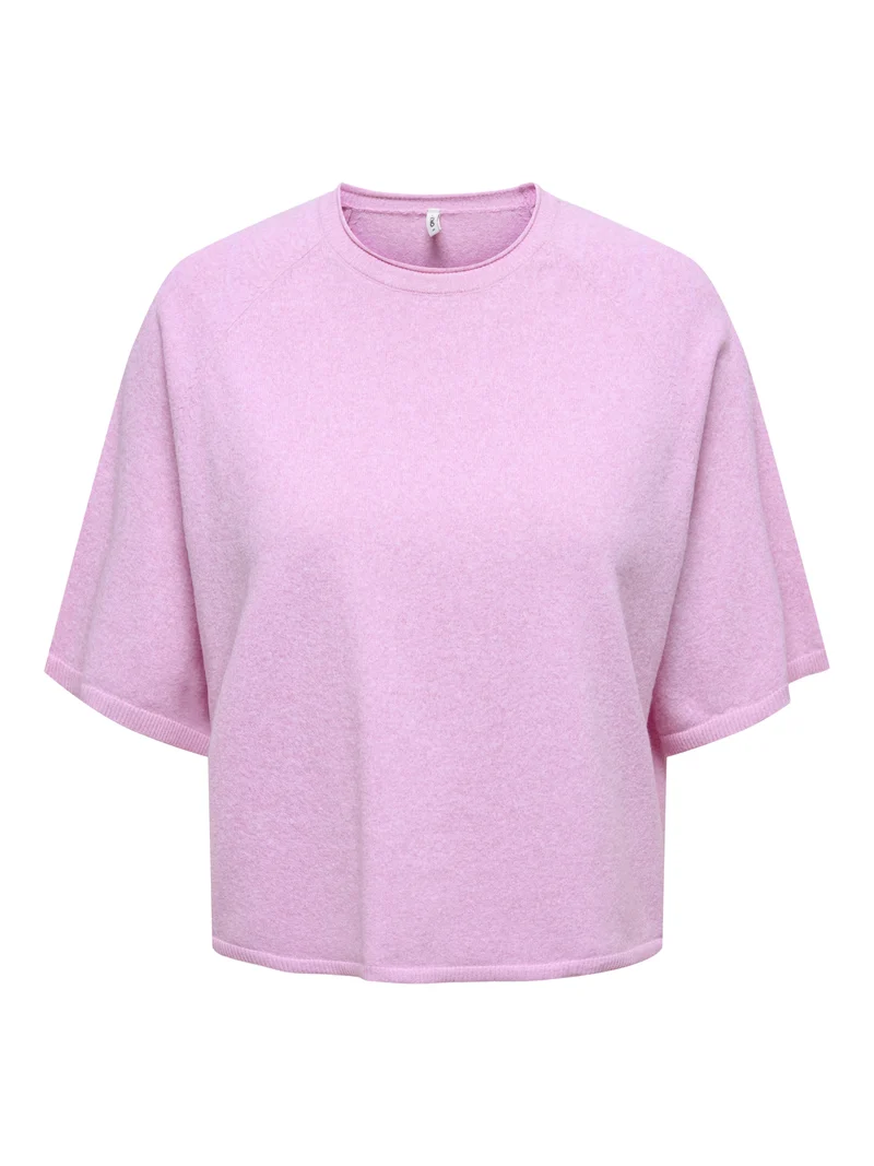 ONLLOYAL 2/4 O-NECK KNT NOOS, Super Pink/Melange