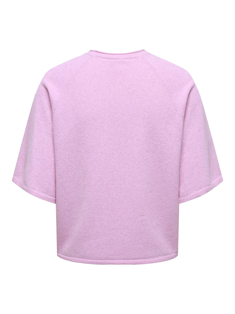 ONLLOYAL 2/4 O-NECK KNT NOOS, Super Pink/Melange