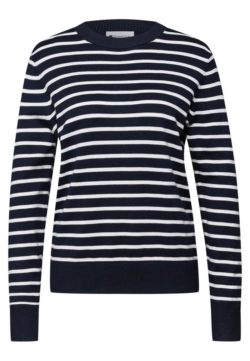 LTD QR_ basic sweater stripes, deep blue