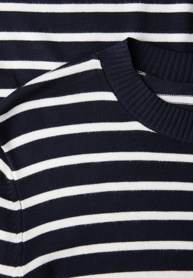 LTD QR_ basic sweater stripes, deep blue