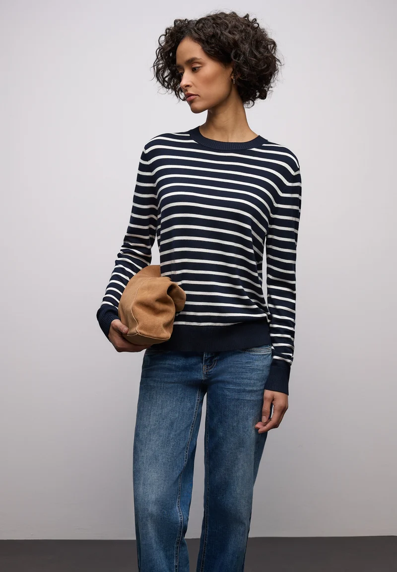 LTD QR_ basic sweater stripes, deep blue