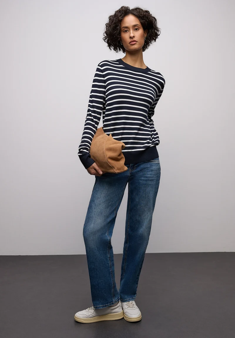 LTD QR_ basic sweater stripes, deep blue