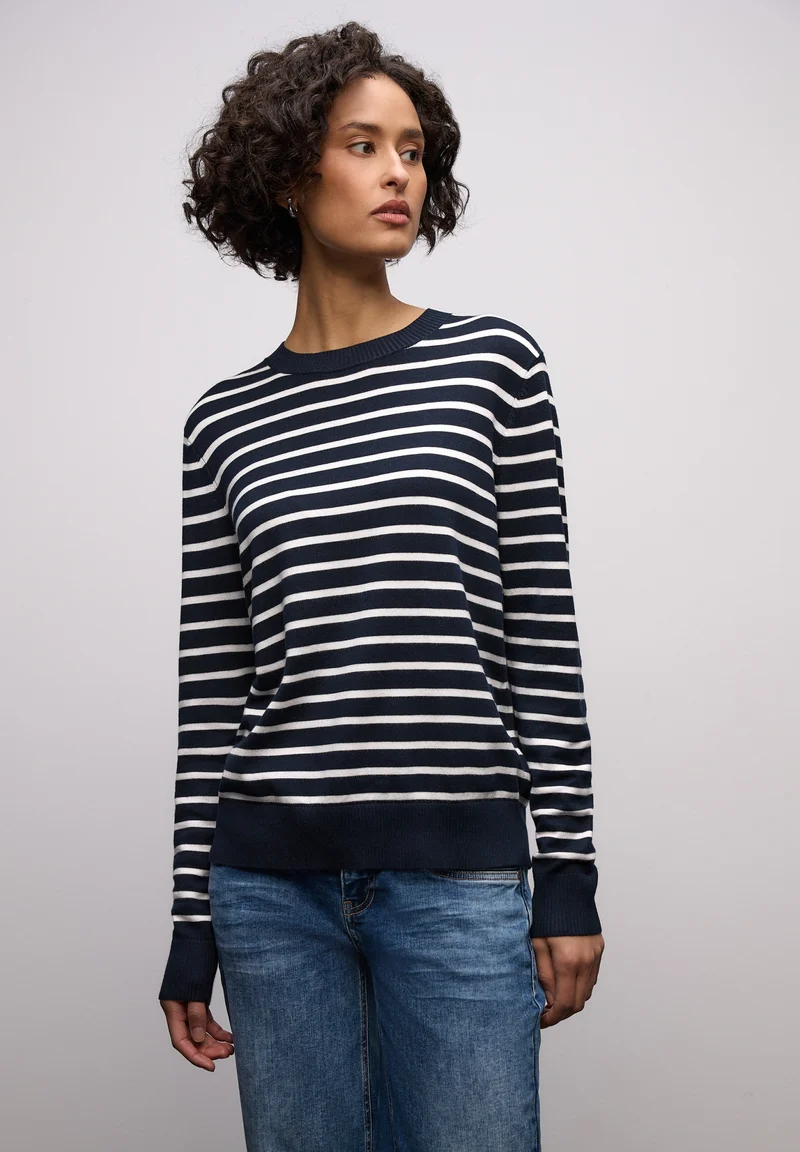 LTD QR_ basic sweater stripes, deep blue