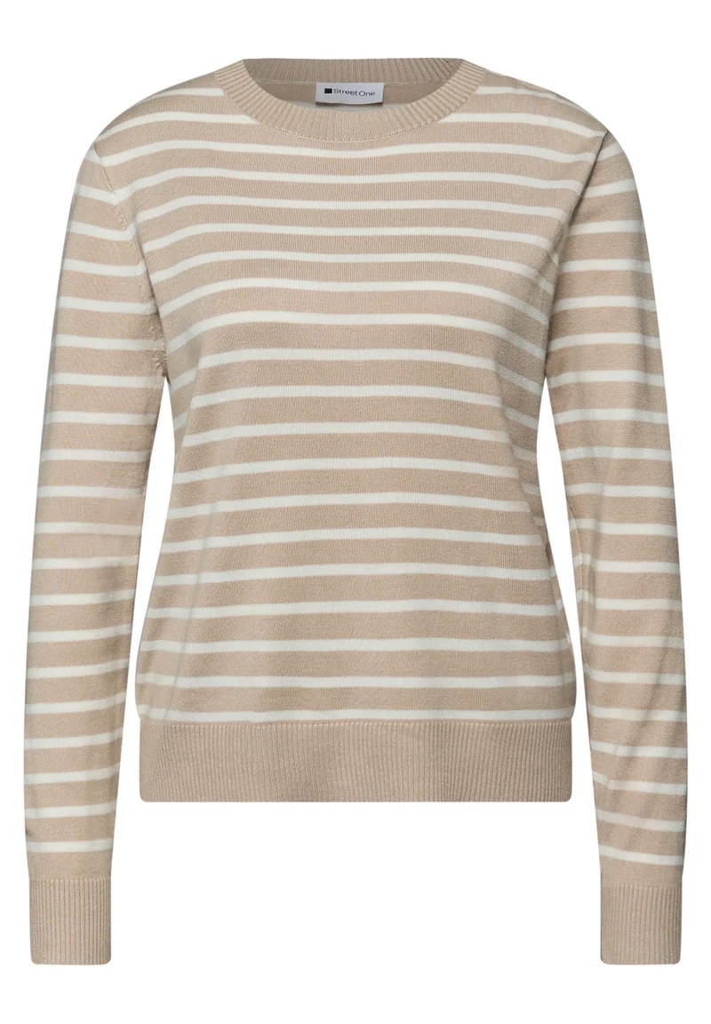LTD QR_ basic sweater stripes, cotton beige