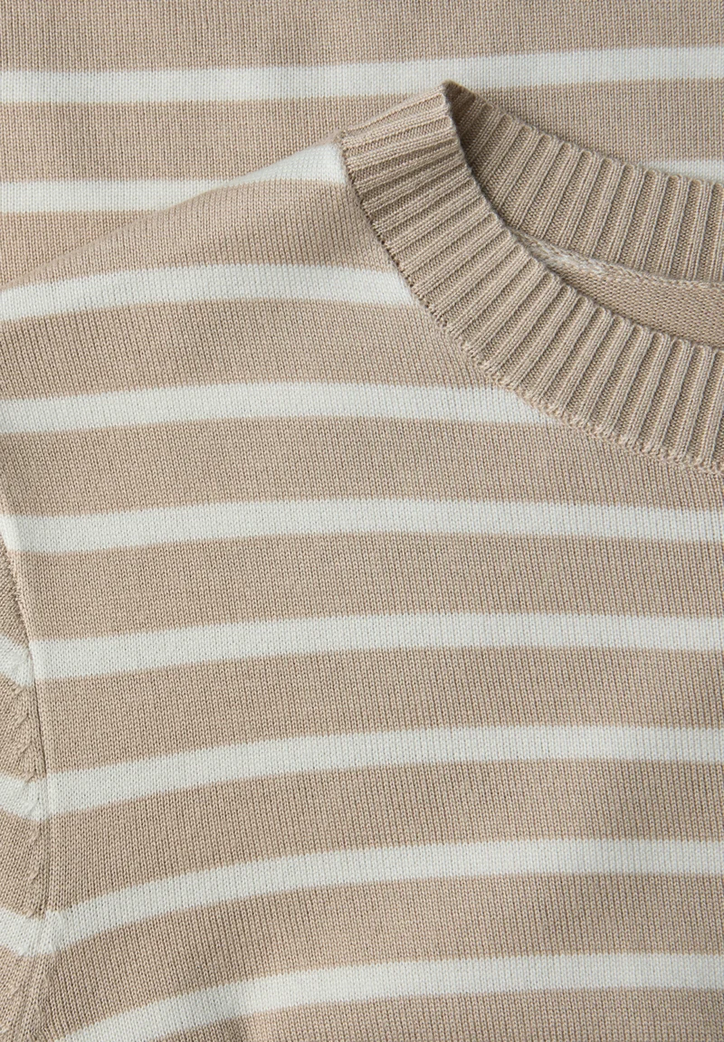 LTD QR_ basic sweater stripes, cotton beige
