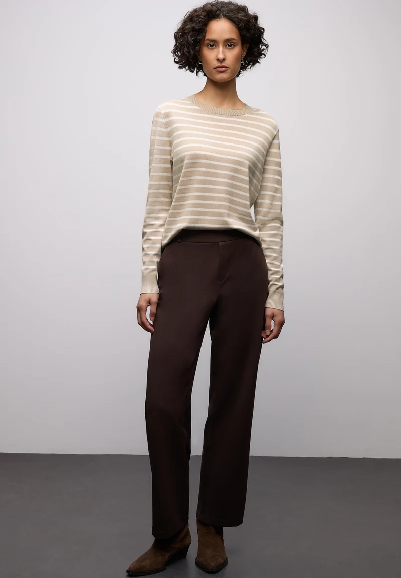 LTD QR_ basic sweater stripes, cotton beige