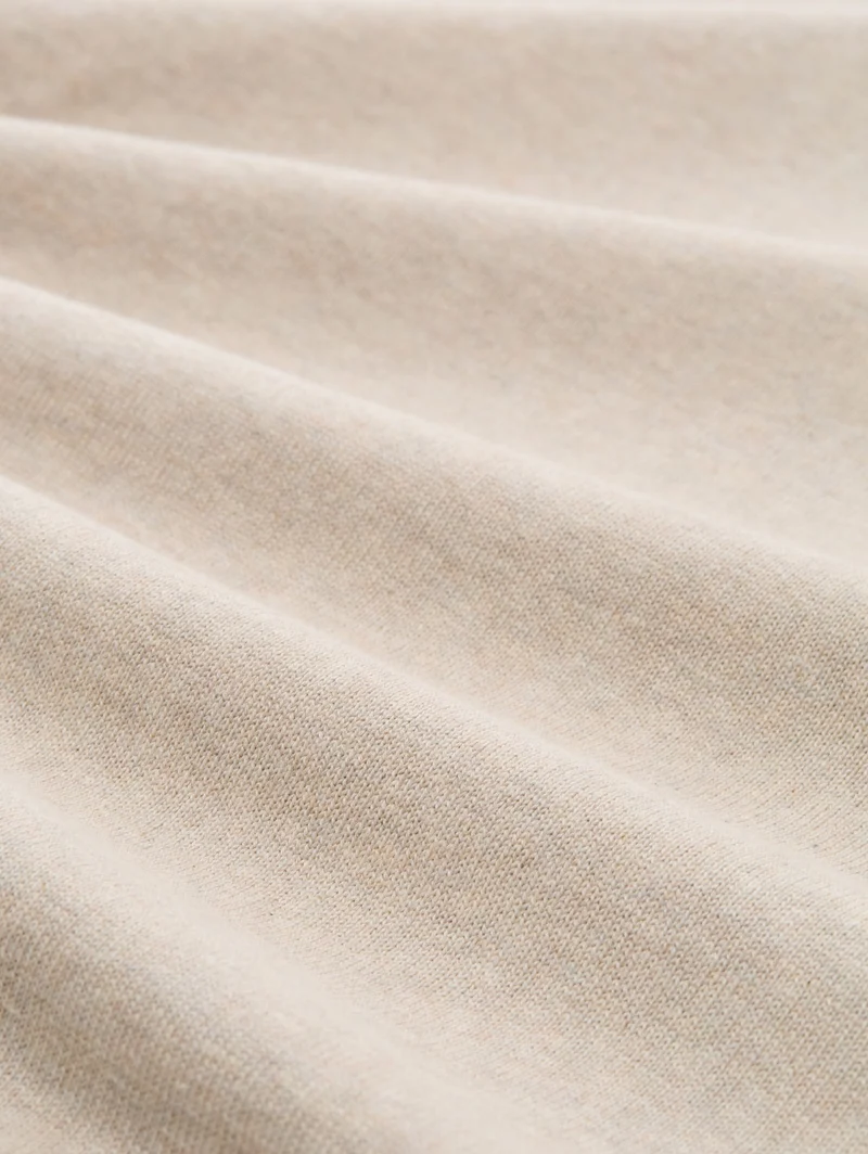 basic crewneck knit, cashew beige melange