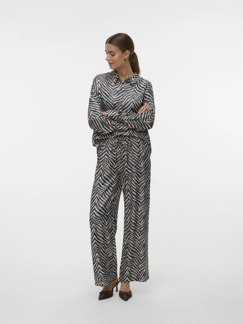 VMVINA SONYA HW STRAIGHT PANTS WVN, Black/Sonya