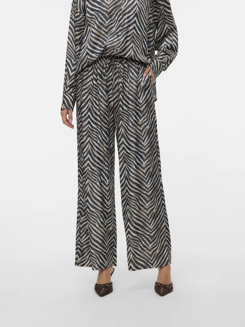 VMVINA SONYA HW STRAIGHT PANTS WVN, Black/Sonya