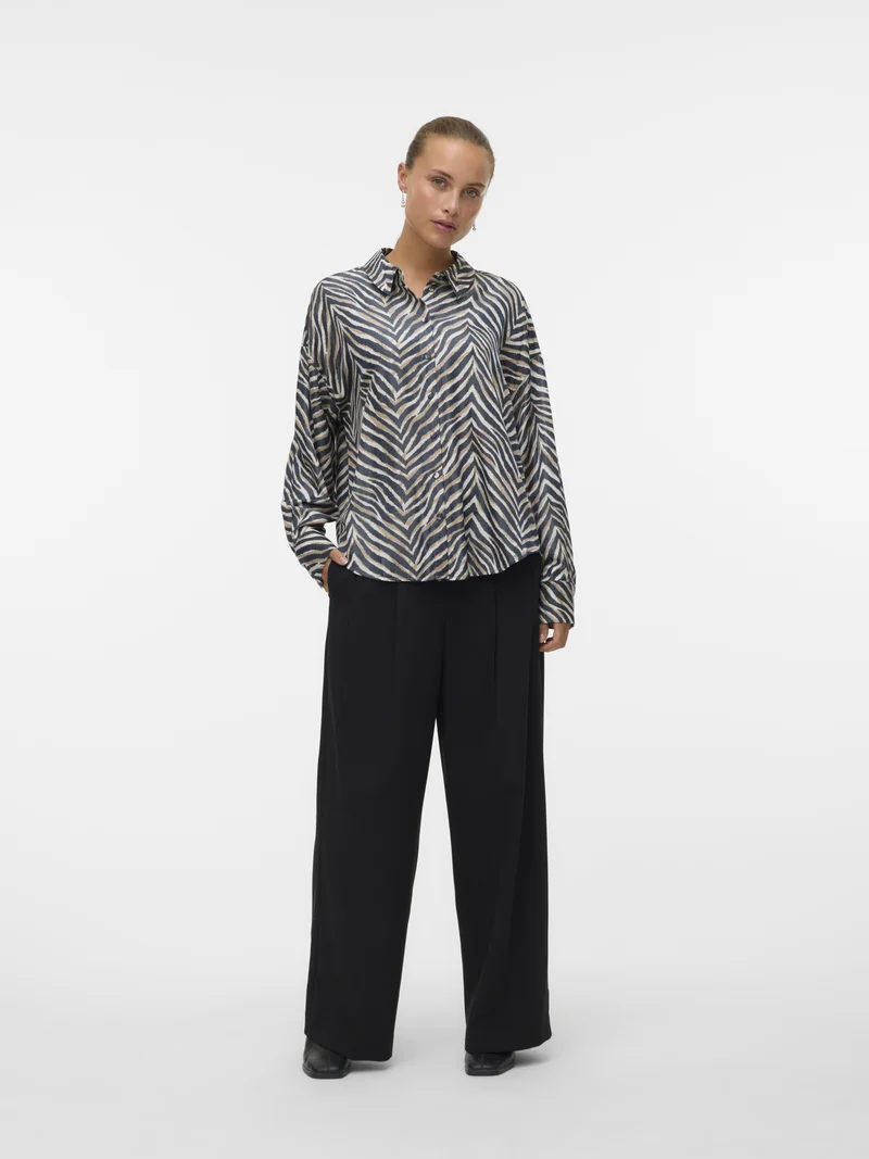 VMVINA SONYA LS SHIRT WVN GA, Black/Sonya