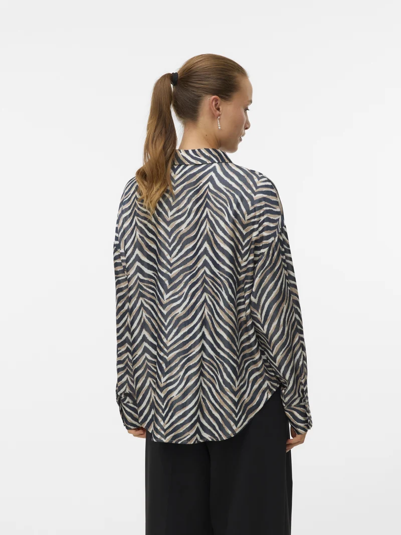 VMVINA SONYA LS SHIRT WVN GA, Black/Sonya