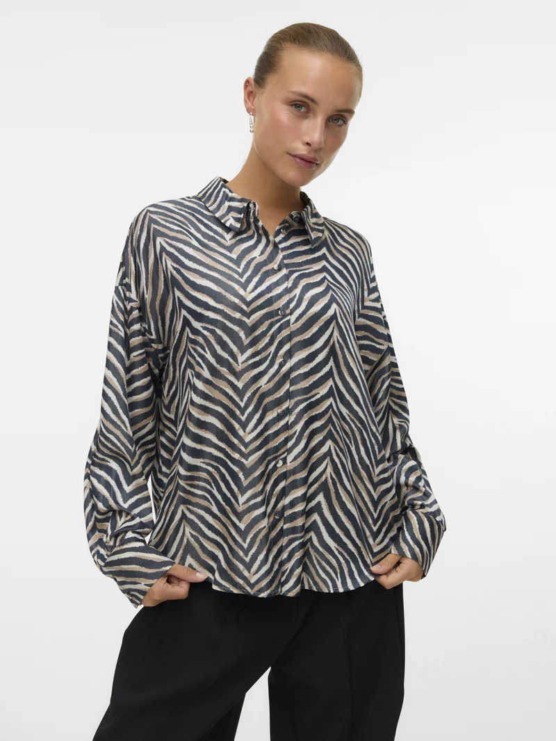 VMVINA SONYA LS SHIRT WVN GA, Black/Sonya