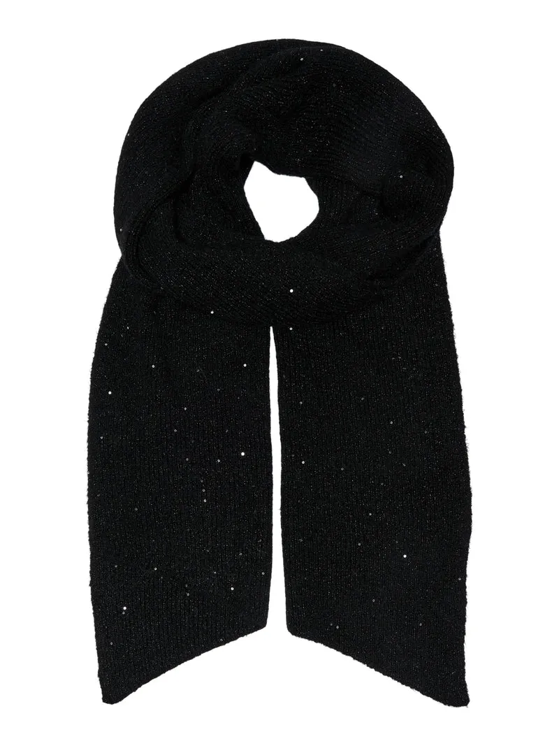 ONLSOLA GLITTER KNIT SCARF CC, Black/BLACK GLITTER