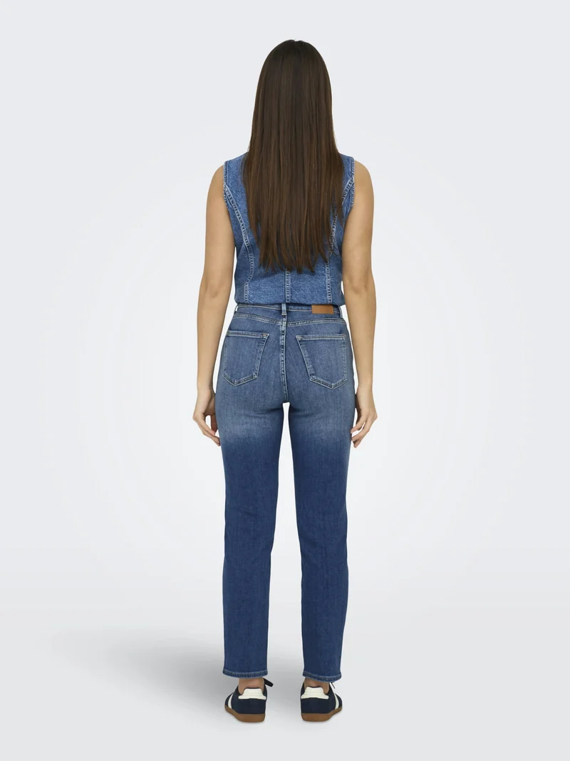 ONLEMILY ICON HW STR ANK DNM CRO306, Medium Blue Denim