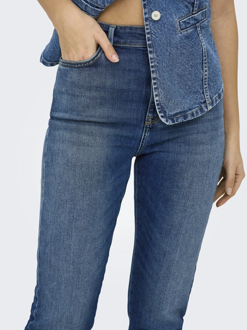 ONLEMILY ICON HW STR ANK DNM CRO306, Medium Blue Denim