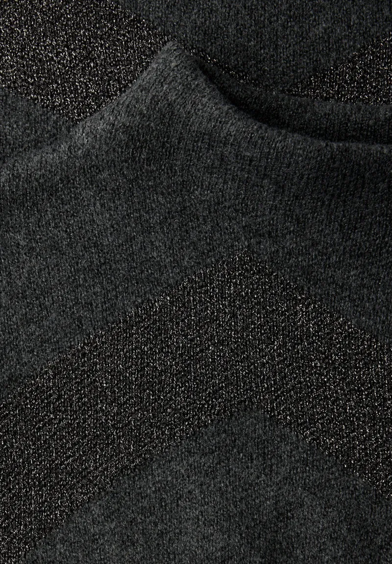 lurex jacquard sweater, gravel grey mel.