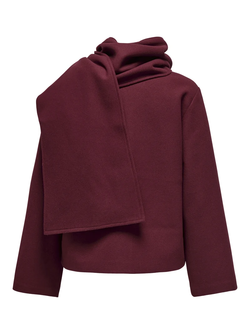 ONLELBA LIFE SCARF JACKET CC OTW, Cabernet/w.Rose Lining