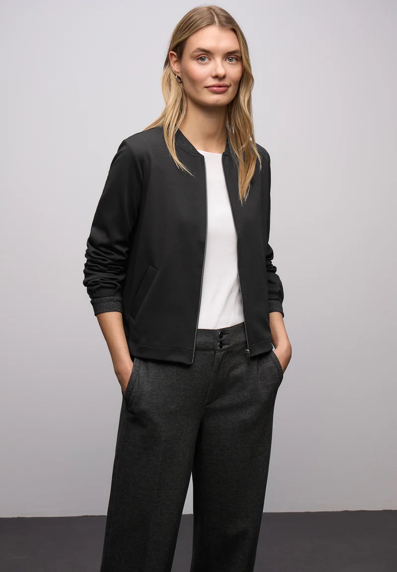 LTD QR interlock jacket w.shin, Black