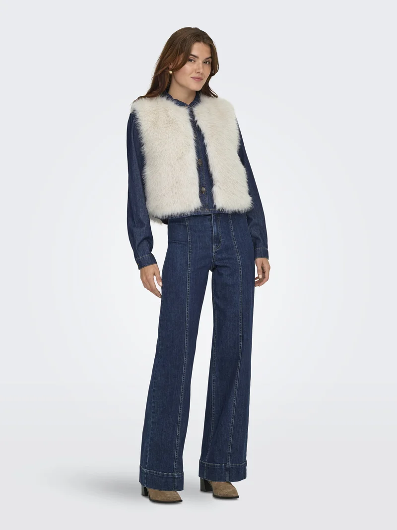 JDYORA FAUX FUR WAISTCOAT OTW SIE, Birch