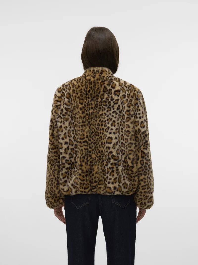 VMSONJALIGA AOP SHORT JACKET GA BOO, Silver Mink/LEOPARD