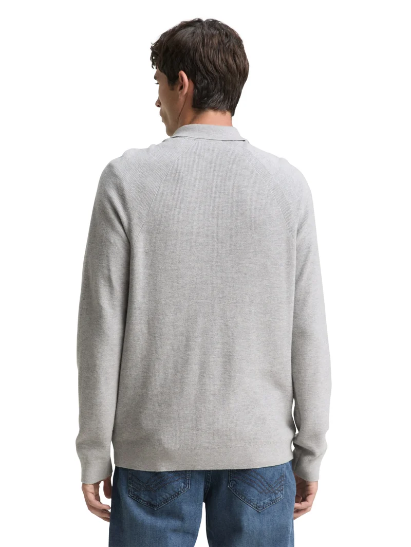 soft knit zip jacket, Light Soft Grey Melange