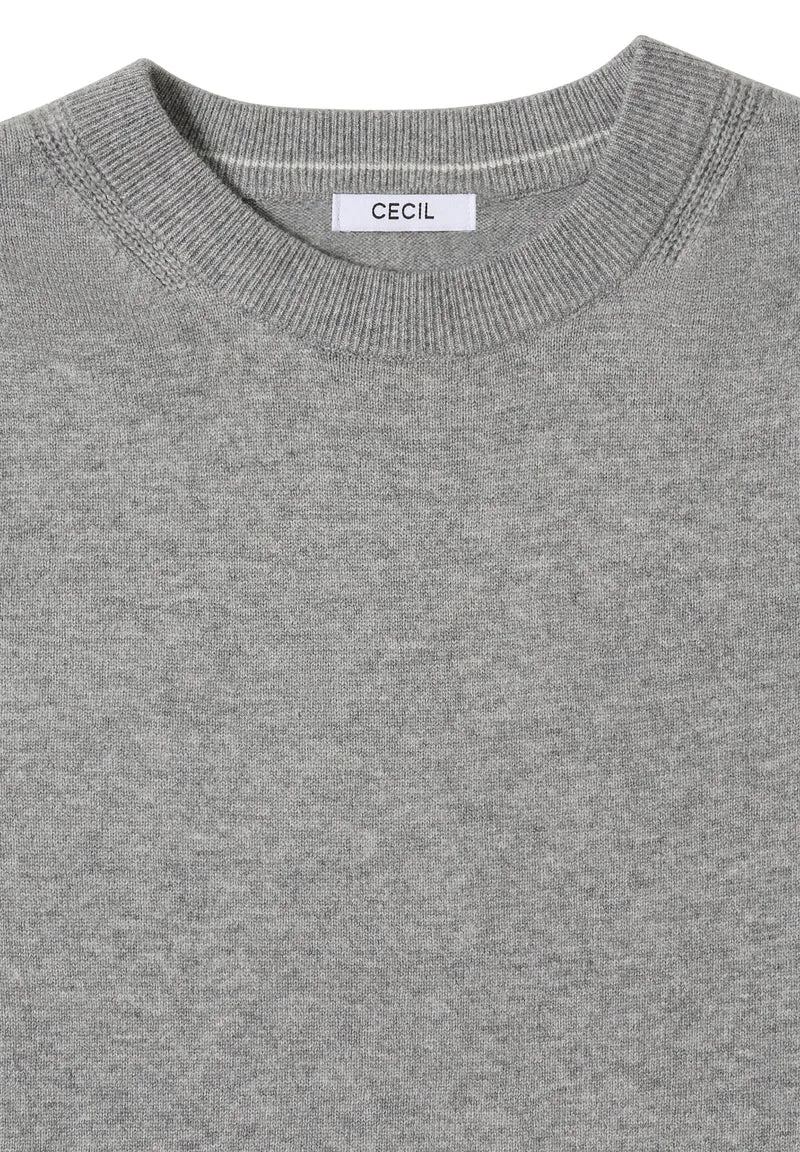 NOS_Basic cosy round neck, sporty grey melange