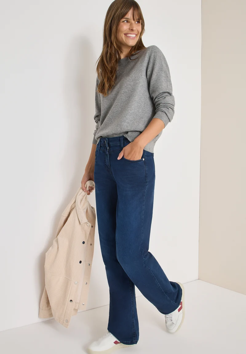 NOS_Basic cosy round neck, sporty grey melange