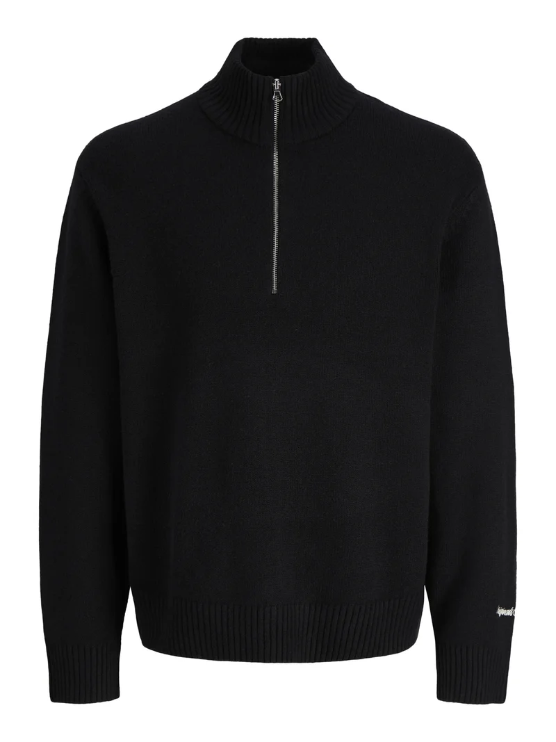 JORNORREBRO KNIT HALF ZIP SN, Black