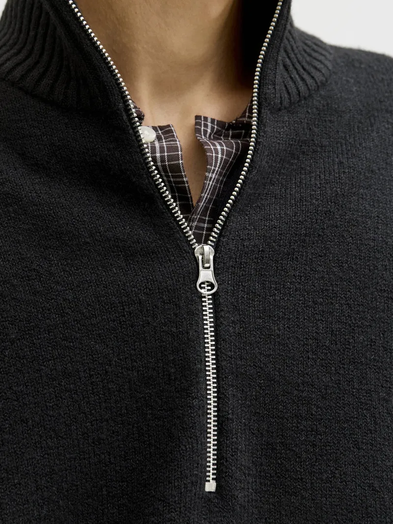 JORNORREBRO KNIT HALF ZIP SN, Black