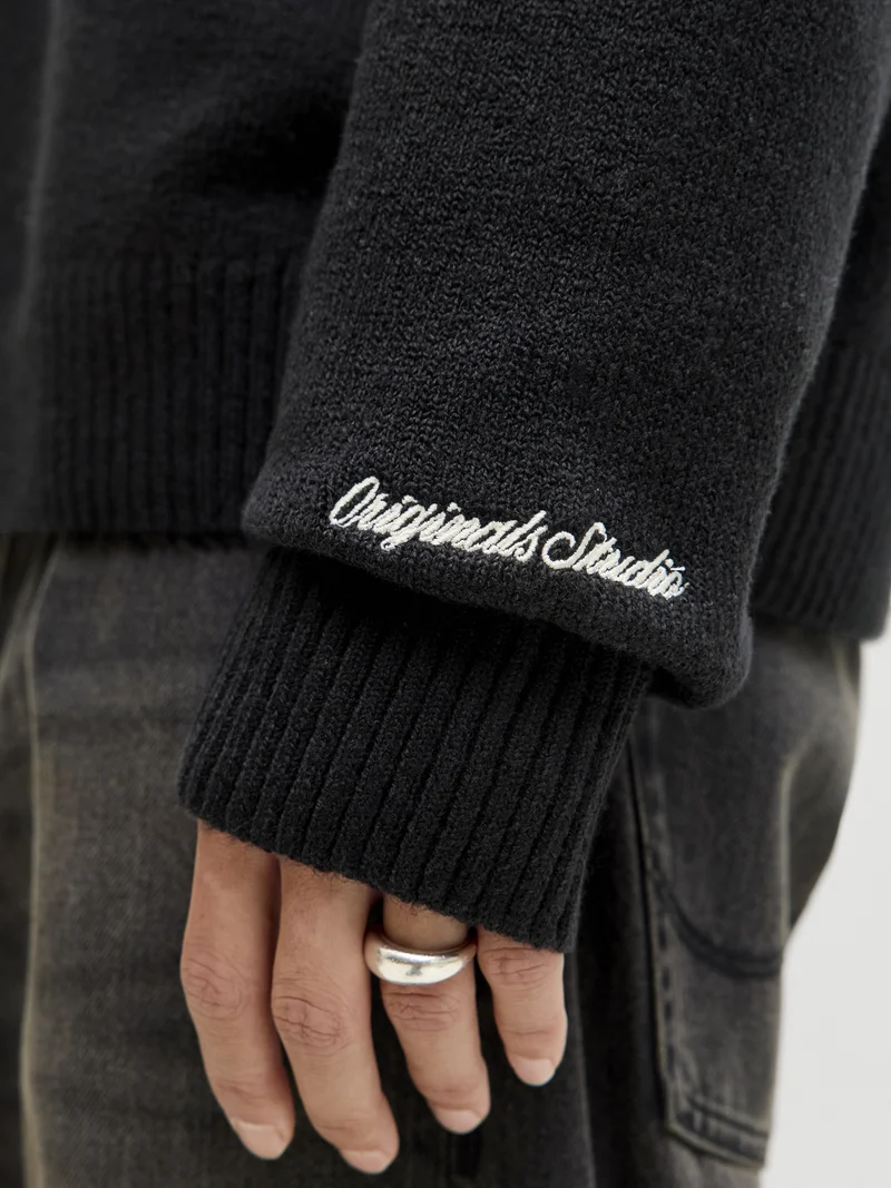 JORNORREBRO KNIT HALF ZIP SN, Black