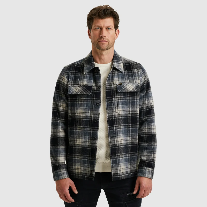 LONG SLEEVE SHIRT Woolblend YD che, Carbon