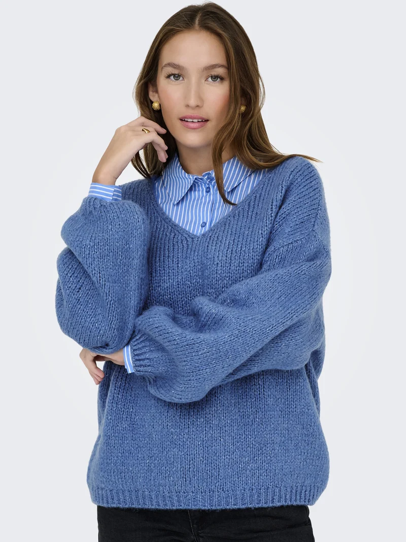 JDYDINEA L/S REVERSIBLE PULLOV. KNT, Ebb And Flow