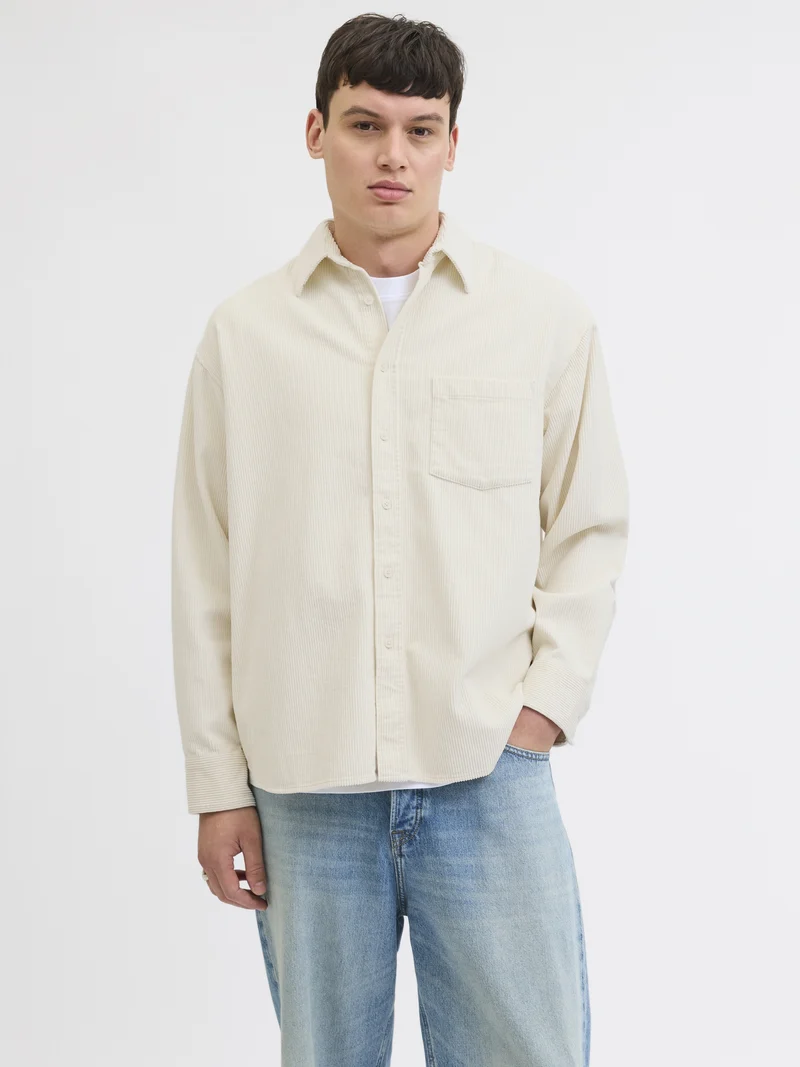JORINWOOD OVERSIZED CORD SHIRT LS, Antique White