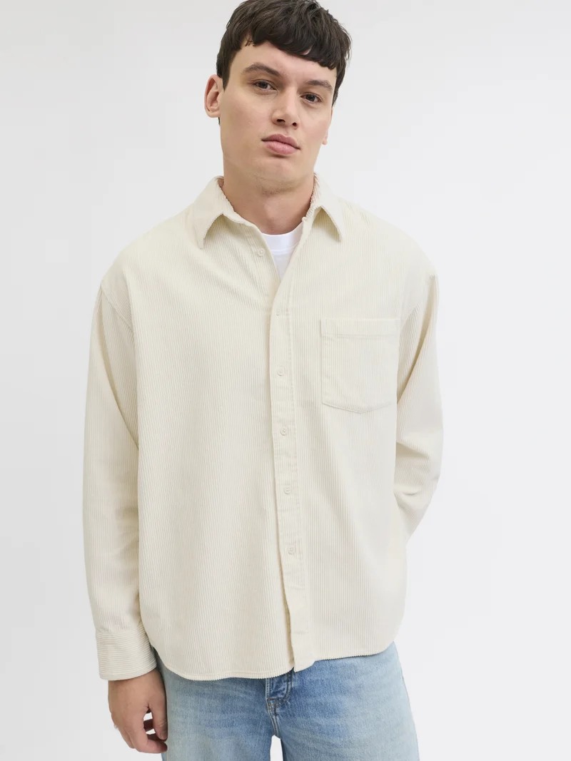 JORINWOOD OVERSIZED CORD SHIRT LS, Antique White