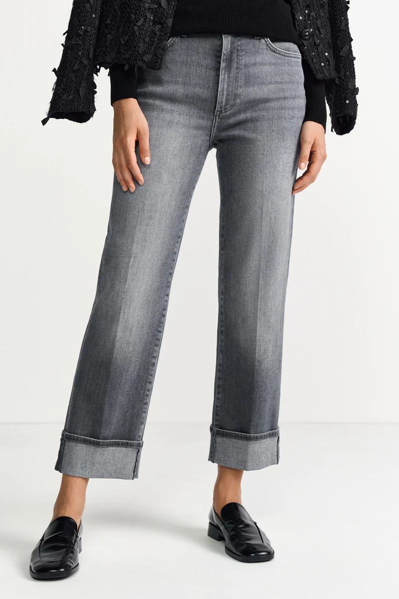 Relaxed Grey Roll-Up Denim, denim grey