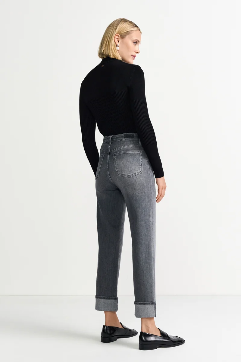 Relaxed Grey Roll-Up Denim, denim grey