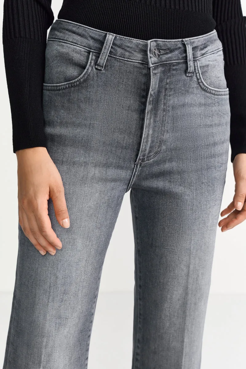 Relaxed Grey Roll-Up Denim, denim grey