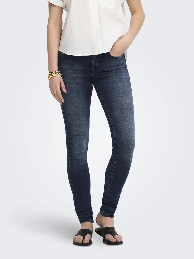 ONLBLUSH MID SKINNY DNM REA409 NOOS, Blue Black Denim