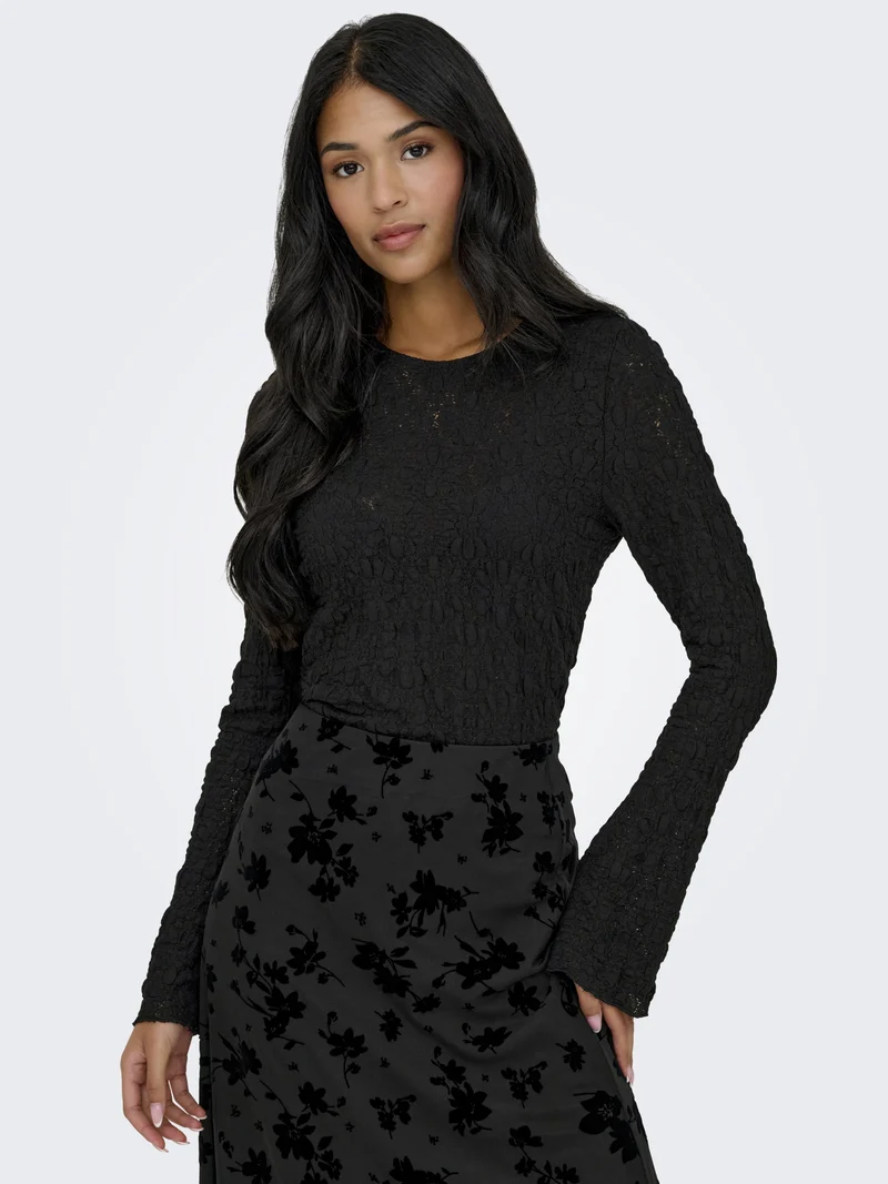 ONLGIAVANNA L/S TOP JRS, Black