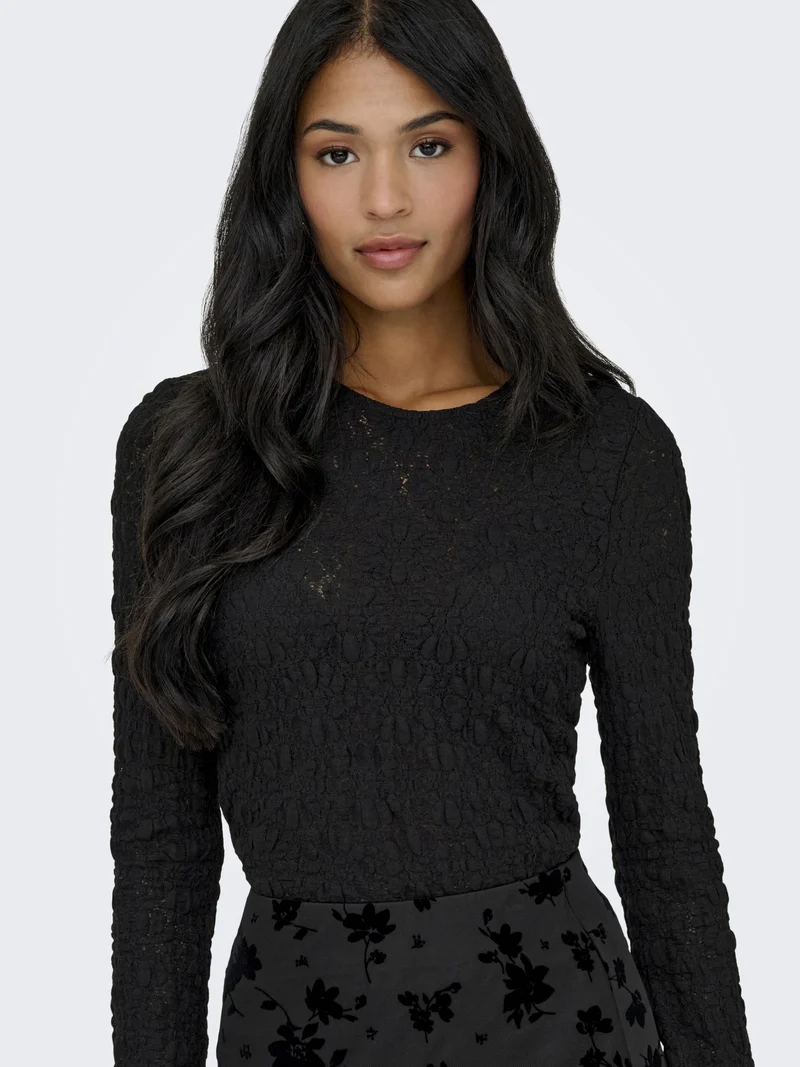 ONLGIAVANNA L/S TOP JRS, Black